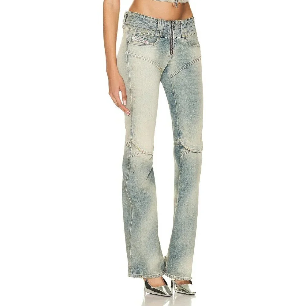 Diesel Belthy Bootcut Flare Low Rise Jeans in Blue 28 Womens Denim Pants - Picture 4 of 15